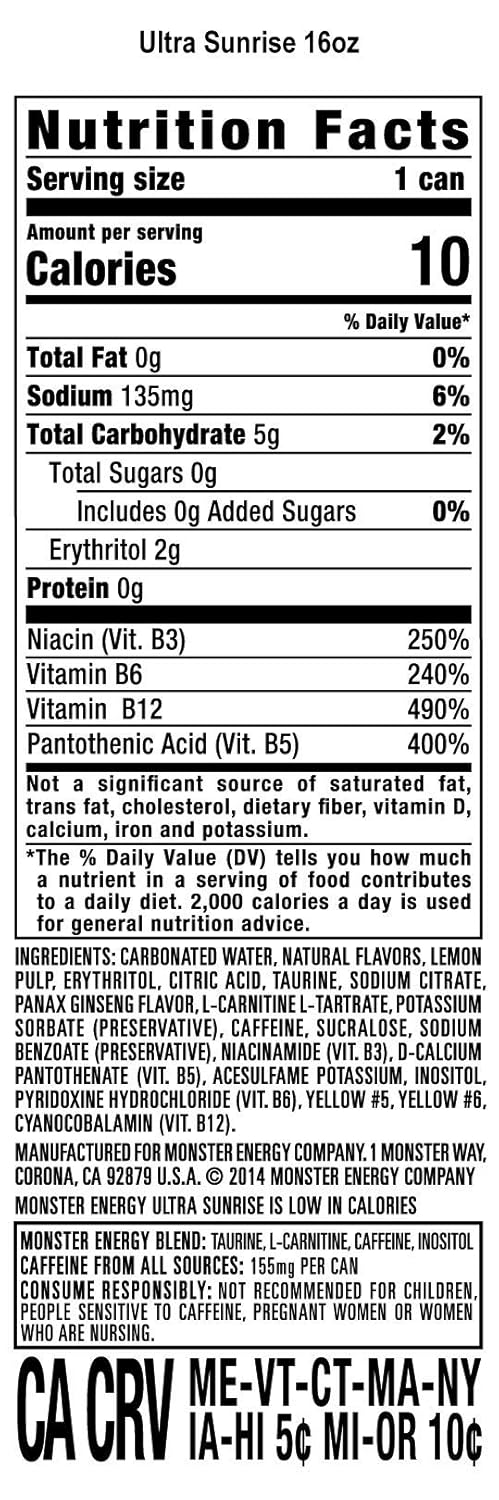 Monster Zero Sugar Ultra Sunrise 473ml