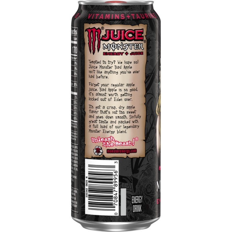 Monster Energy Bad Apple + Juice Drink 473ml(16oz)