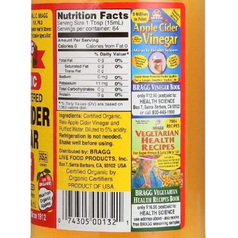 Bragg Organic Gluten Free Apple Cider Vinegar – Raw unfiltered – 946mL