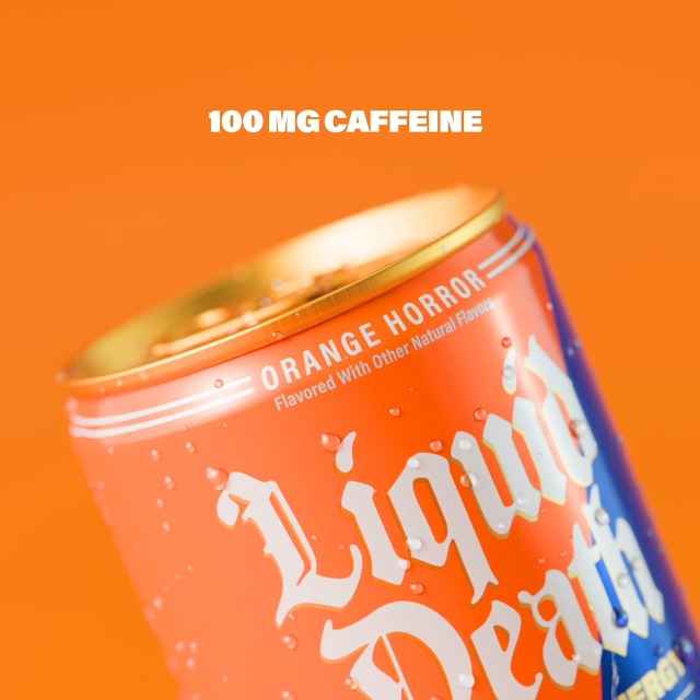 Liquid Death Sparkling Energy Orange Horror Zero Sugar 355ml