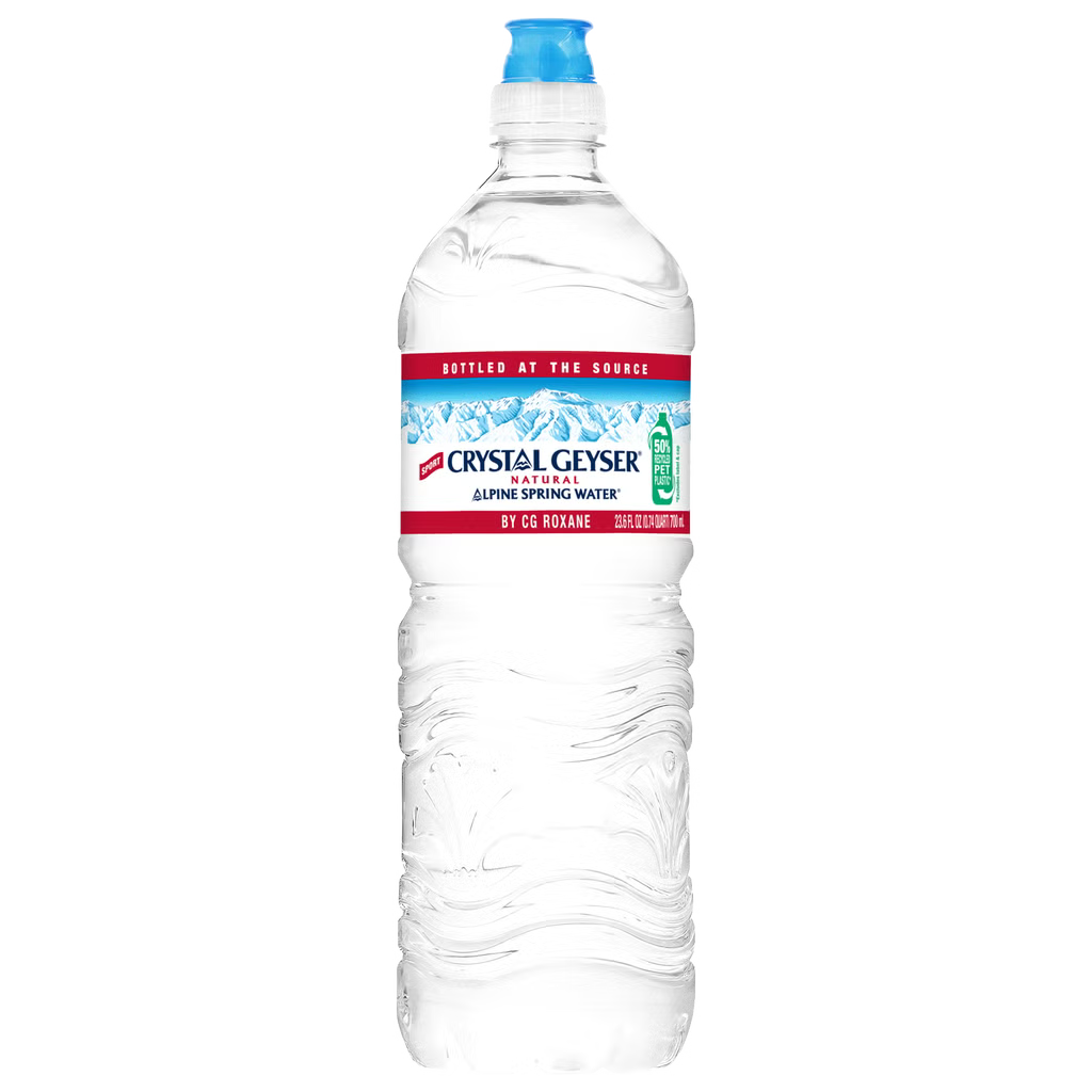 Crystal Geyser Alpine Spring Water Sport Cap Bottle 700ml(23.6fl oz) x 24btl