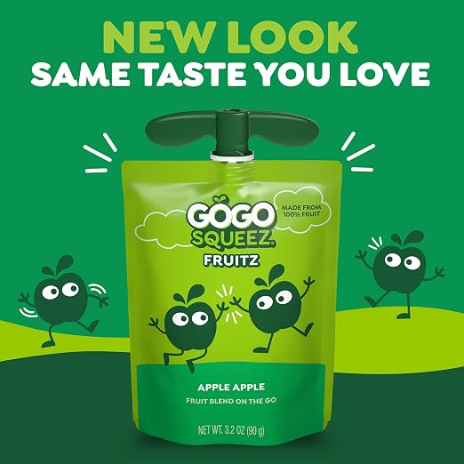 GoGo SqueeZ Applesauce Pouches Apple Apple 90g(3.2oz)