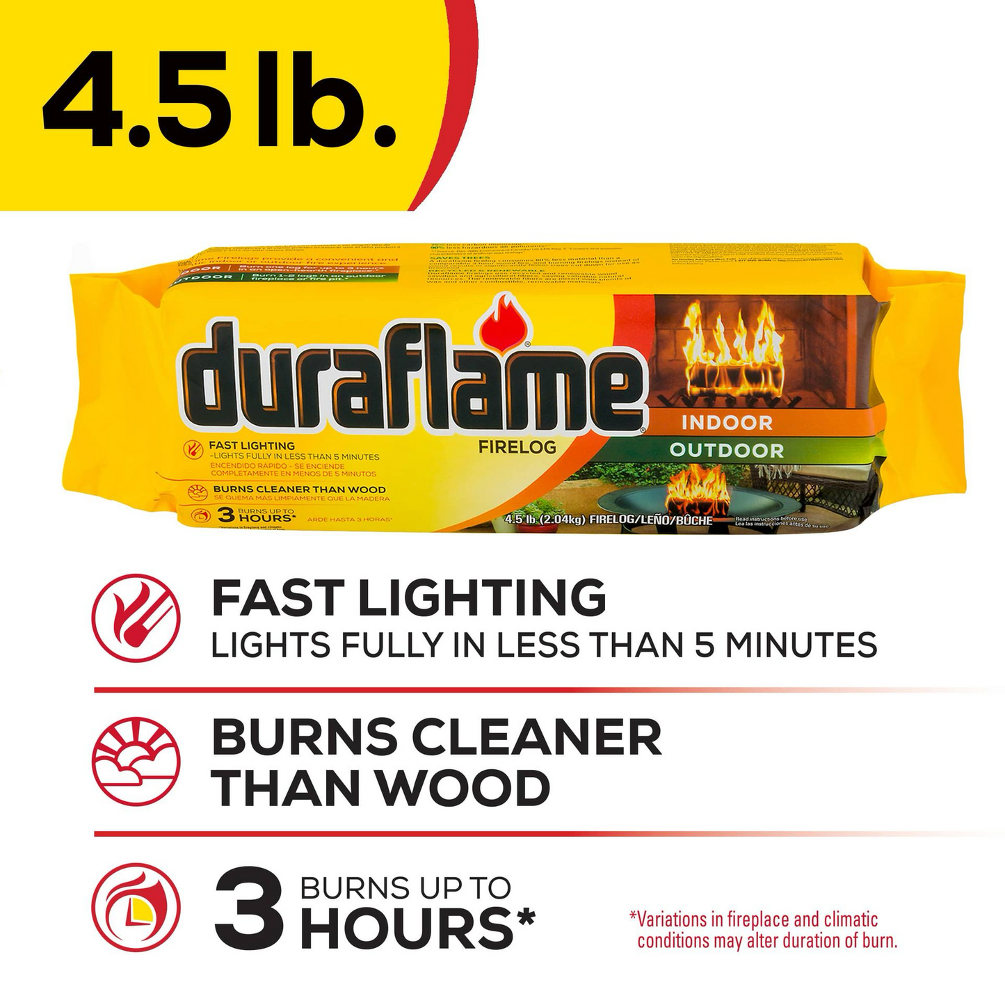 Duraflame Firelog Indoor/Outdoor - 4.5 lb