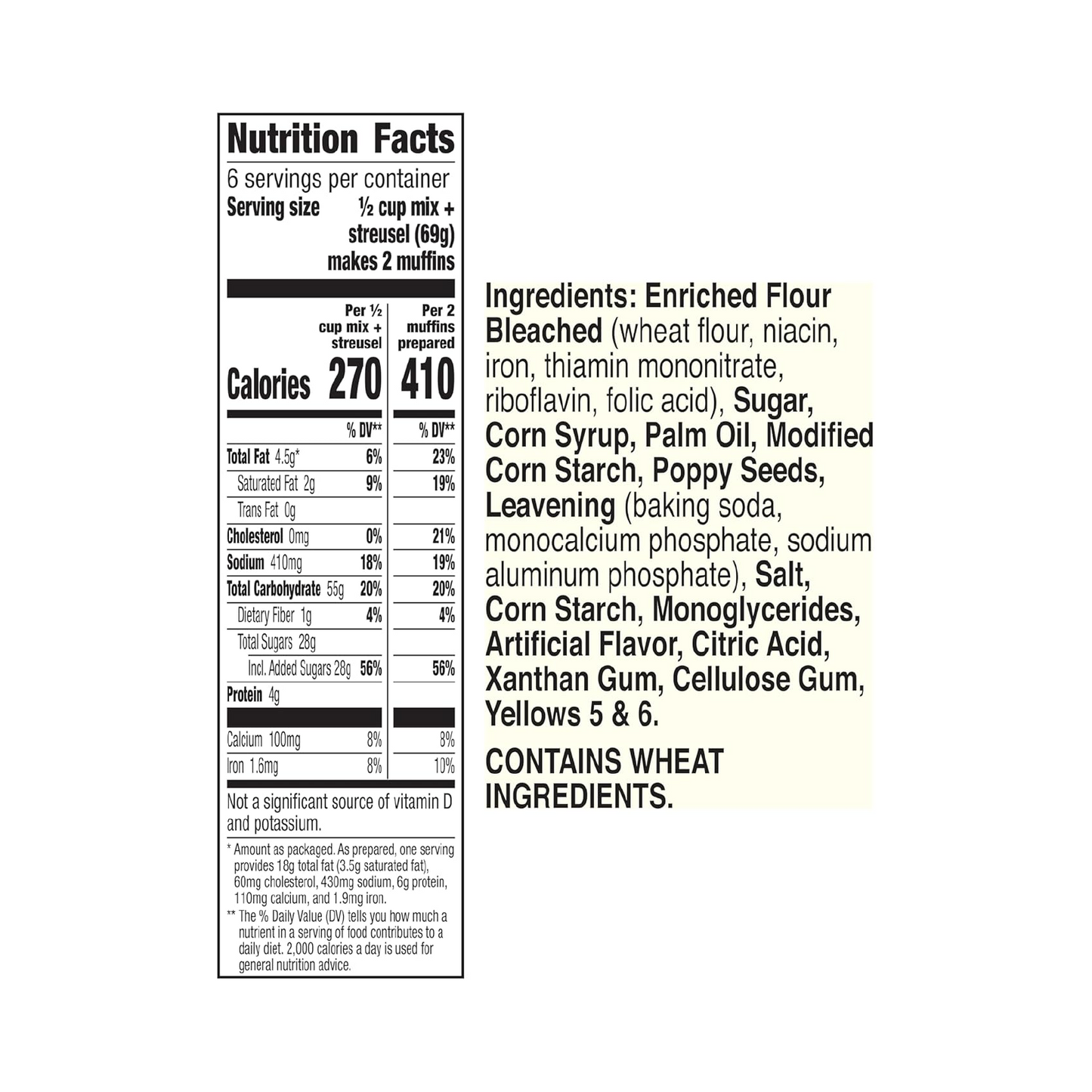 Betty Crocker Lemon Poppy Seed Muffin & Quick Bread Mix – 411 g
