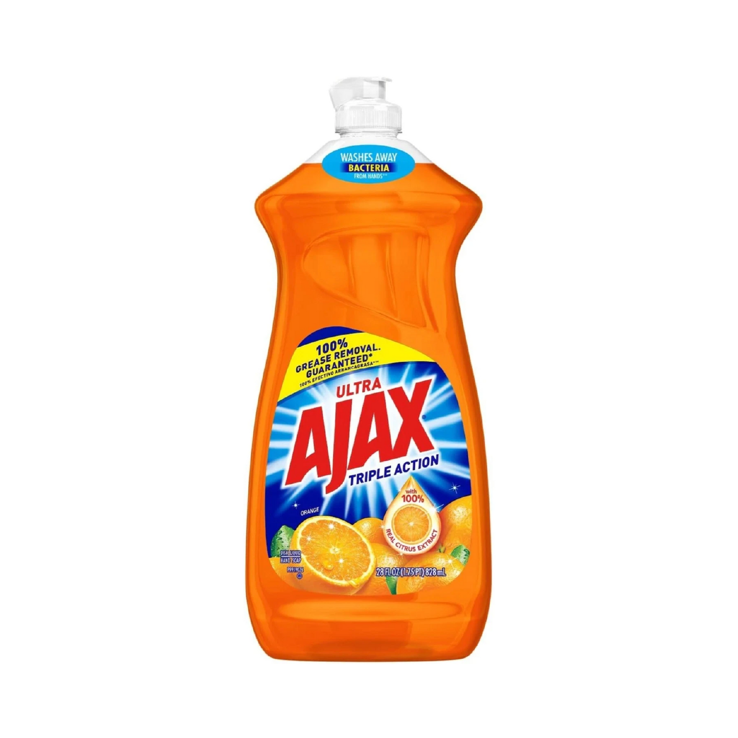 Ajax Ultra Triple Action Dishwashing Liquid - Orange Scent – 828 mL