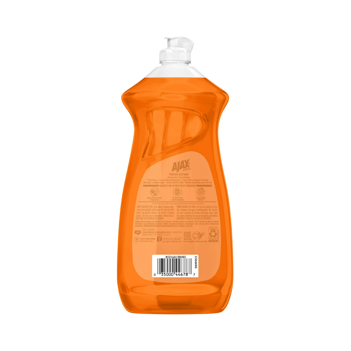 Ajax Ultra Triple Action Dishwashing Liquid - Orange Scent – 828 mL