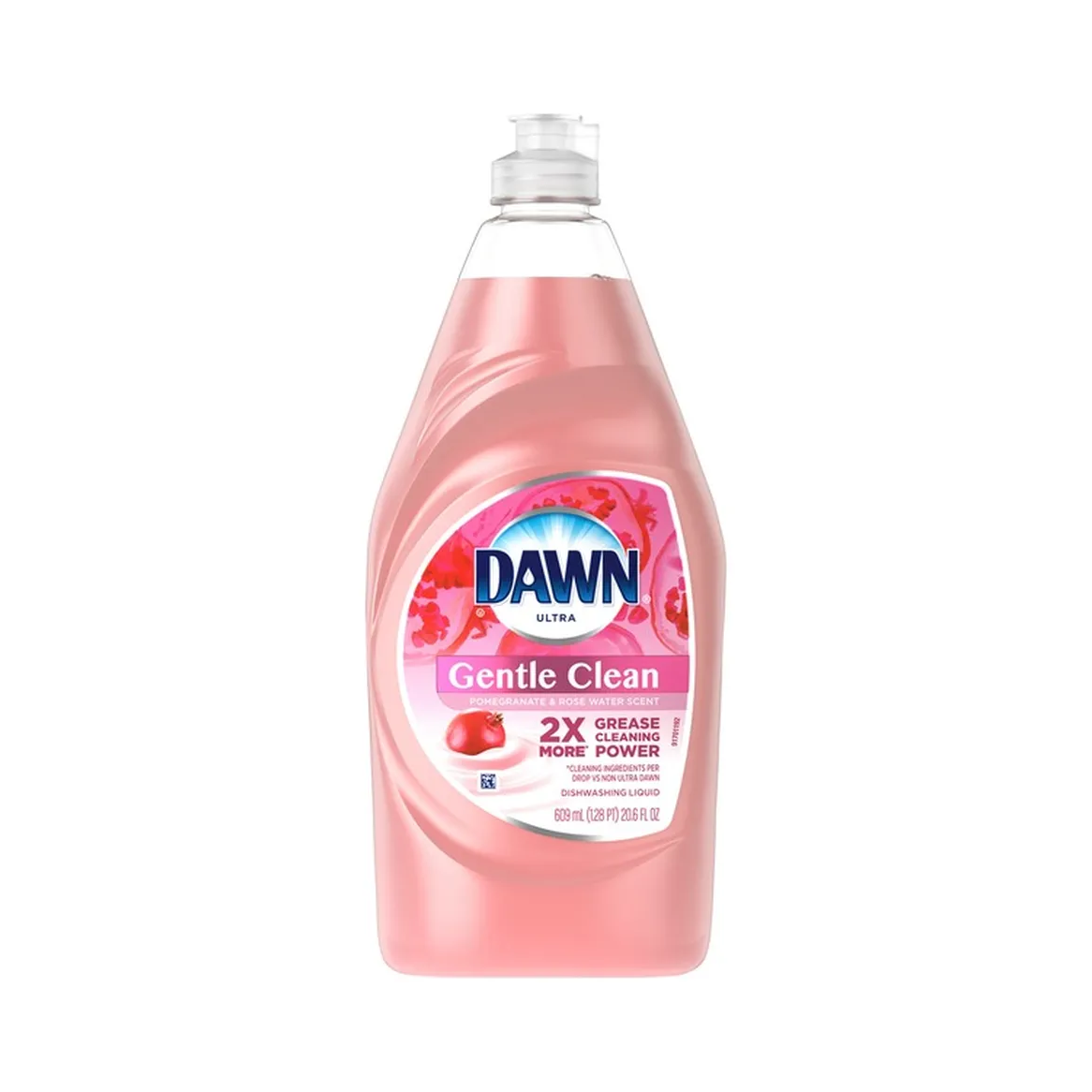 Dawn Ultra Gentle Clean Dishwashing Liquid, Pomegranate & Rose Water Scent – 609 mL