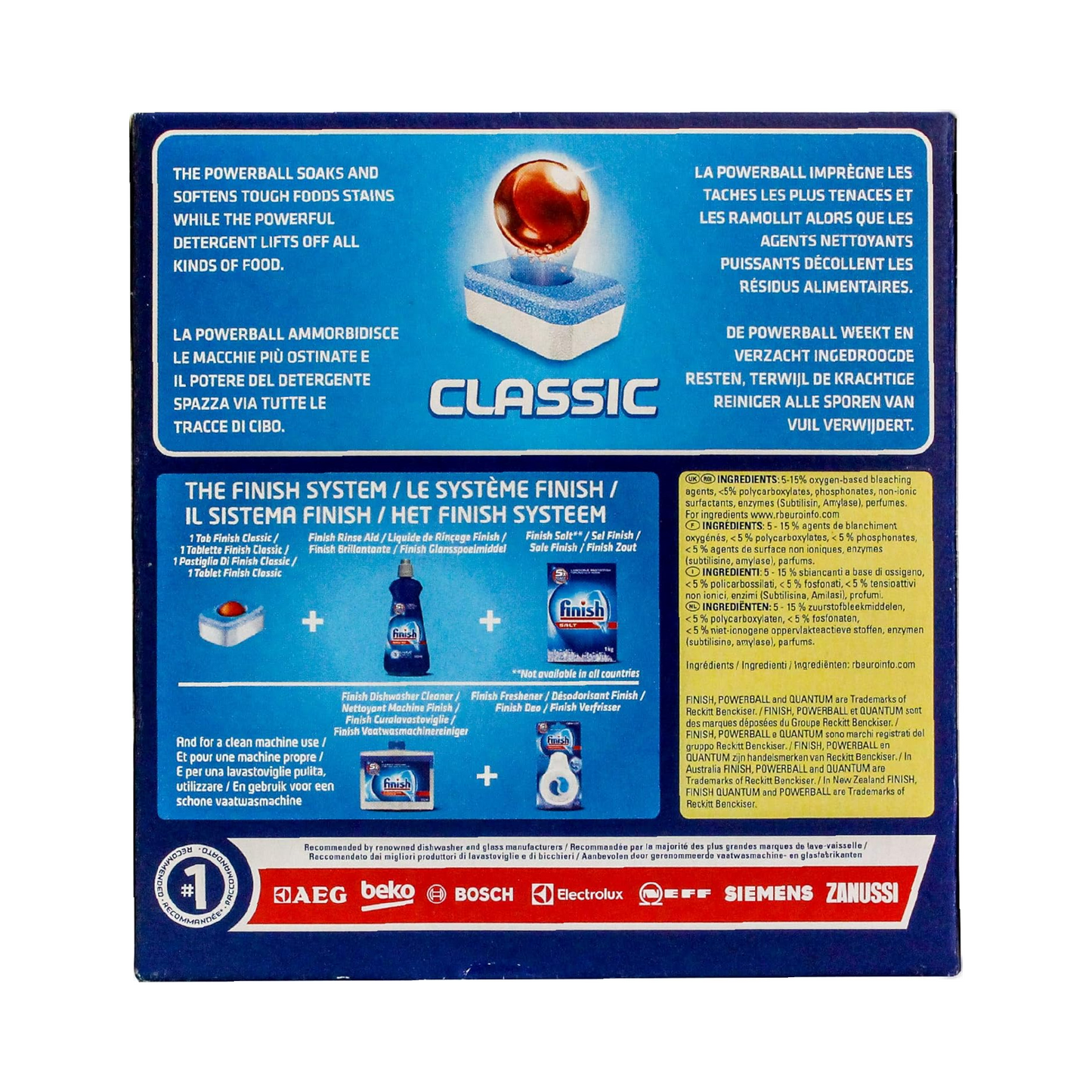 Finish Classic Powerball Dishwasher Detergent Tablets – 10 ct