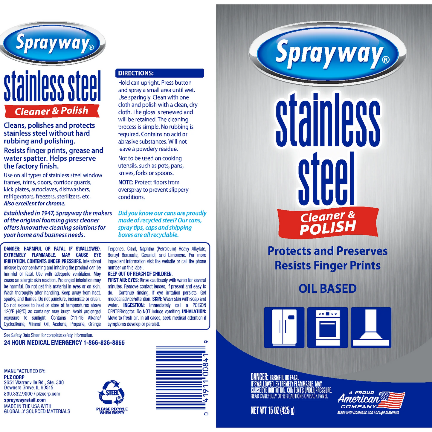 Sprayway Stainless Steel Cleaner & Polish – 425 g