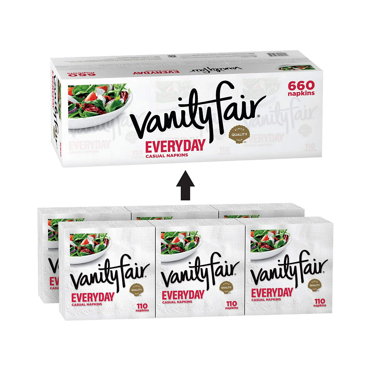 Vanity Fair Everyday 2-Ply White Napkins – 660 ct