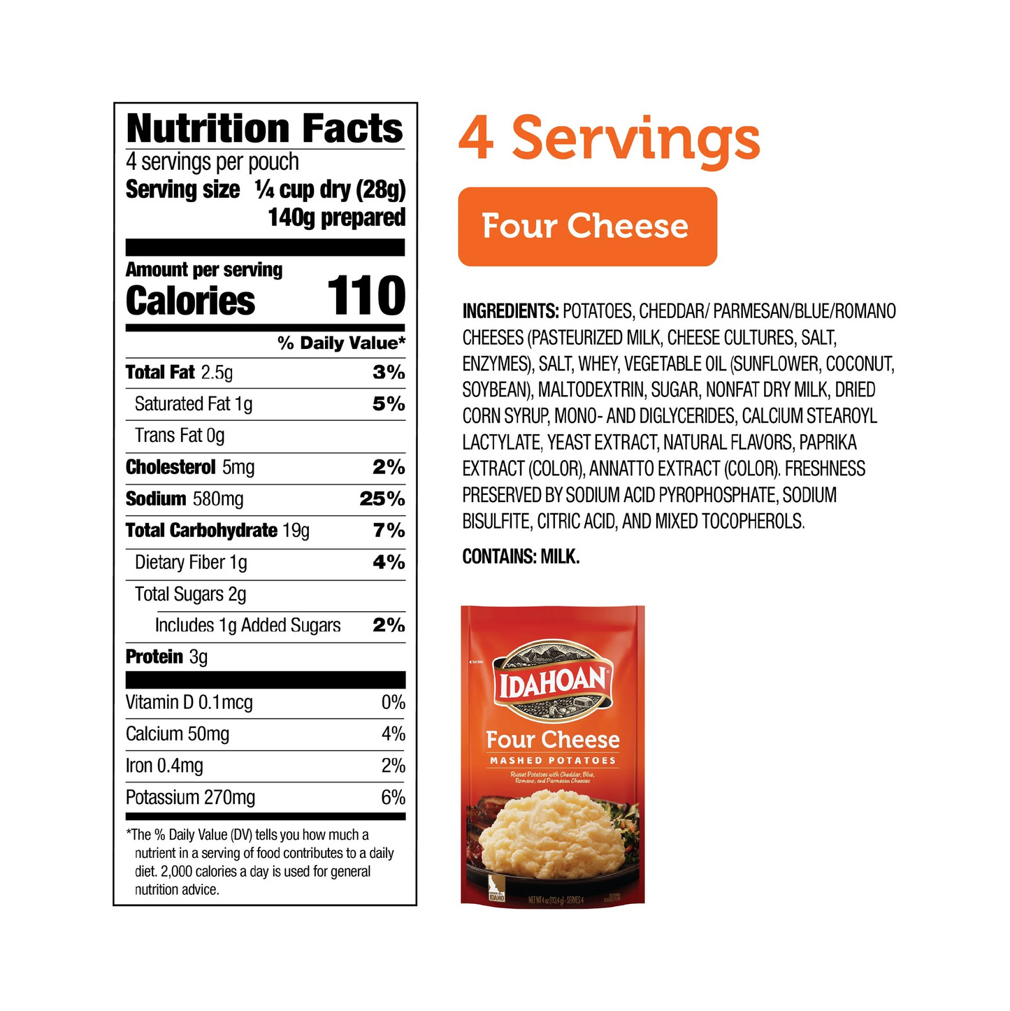 Idahoan Four Cheese Mashed Potatoes – 113.4 g