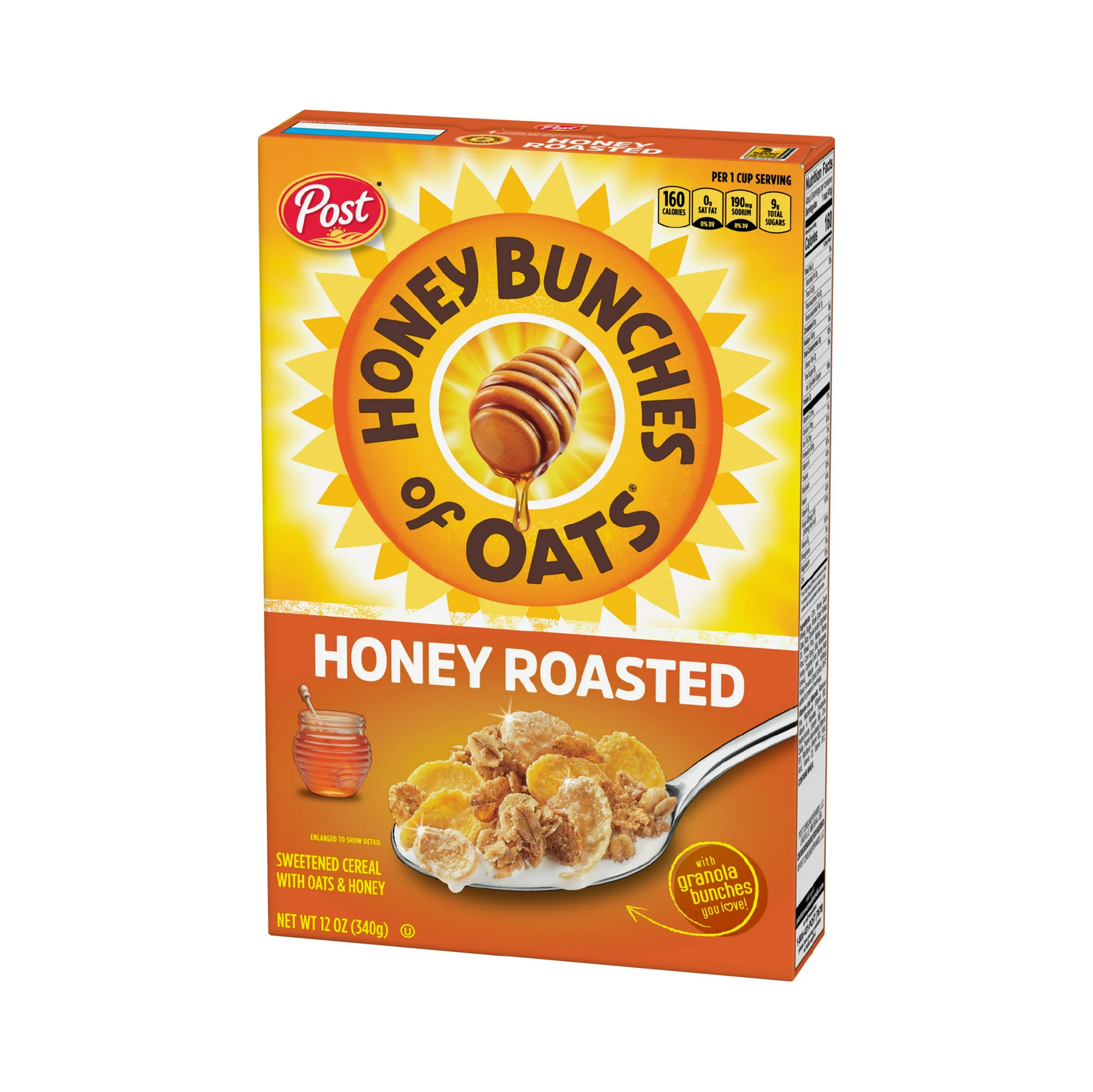 Post Honey Bunches of Oats Honey Roasted Breakfast Cereal – 340 g