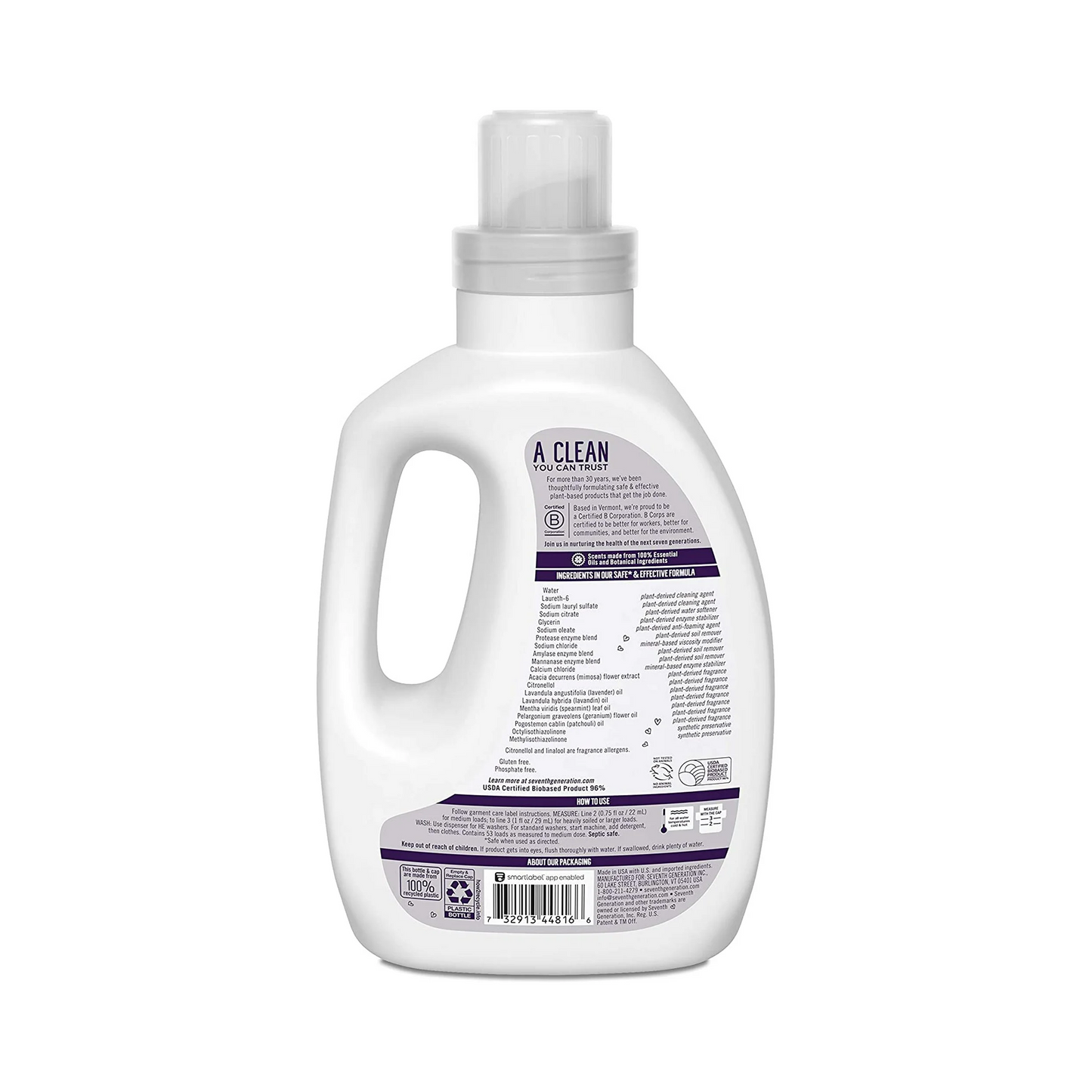 Seventh Generation Concentrated Laundry Detergent, Fresh Lavender Scent – 1.18 L, 53 loads