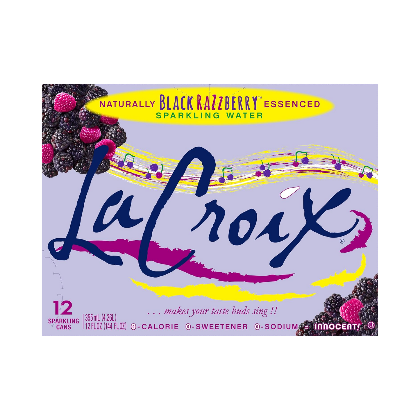LaCroix Black Razz Berry Flavored Sparkling Water – 355 mL, 12 ct