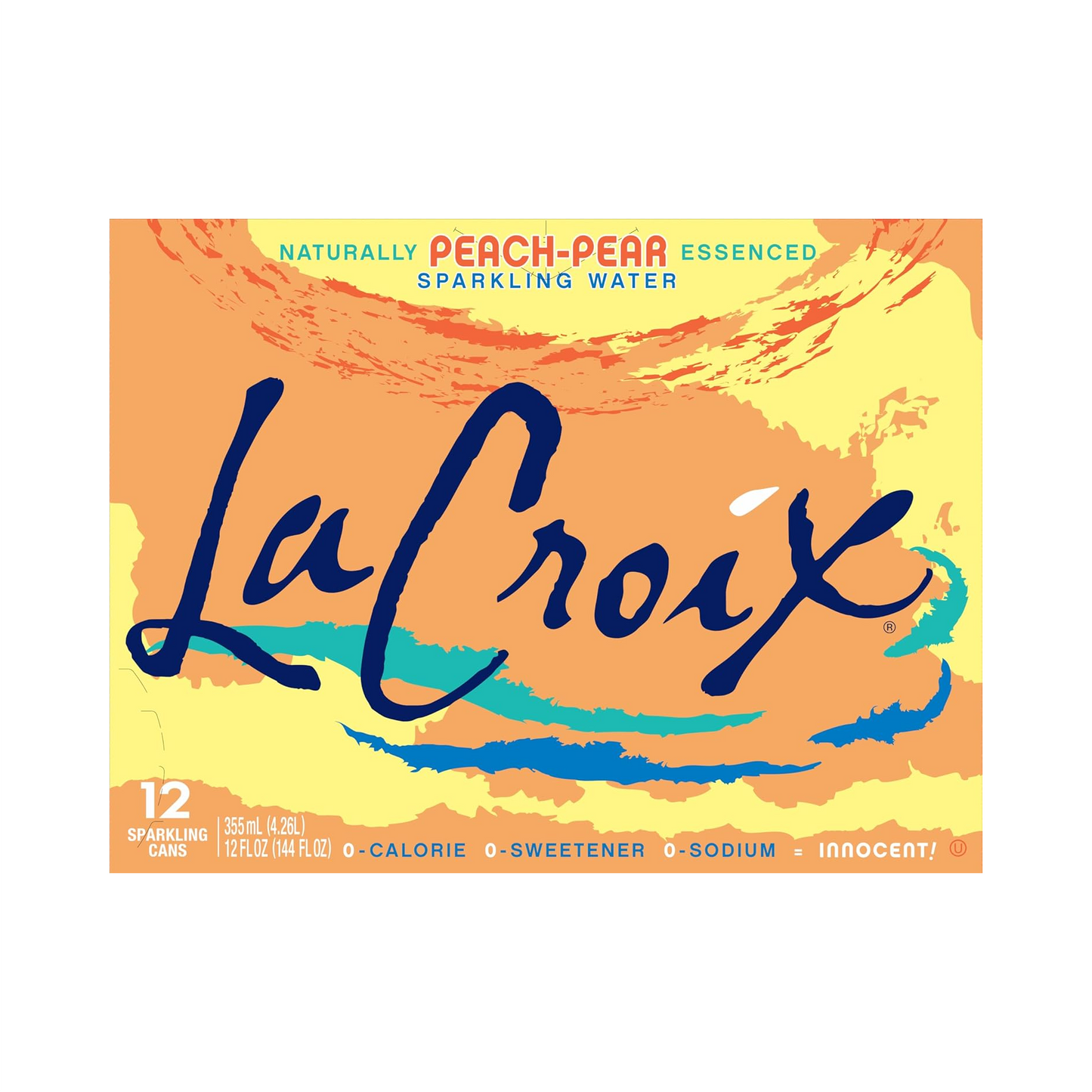 LaCroix Peach-Pear Flavored Sparkling Water – 355 mL, 12 ct