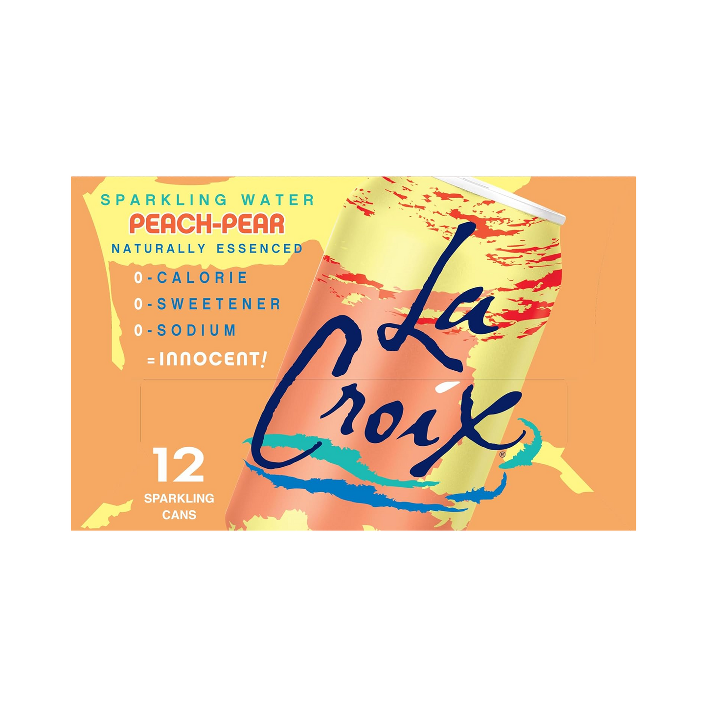 LaCroix Peach-Pear Flavored Sparkling Water – 355 mL, 12 ct