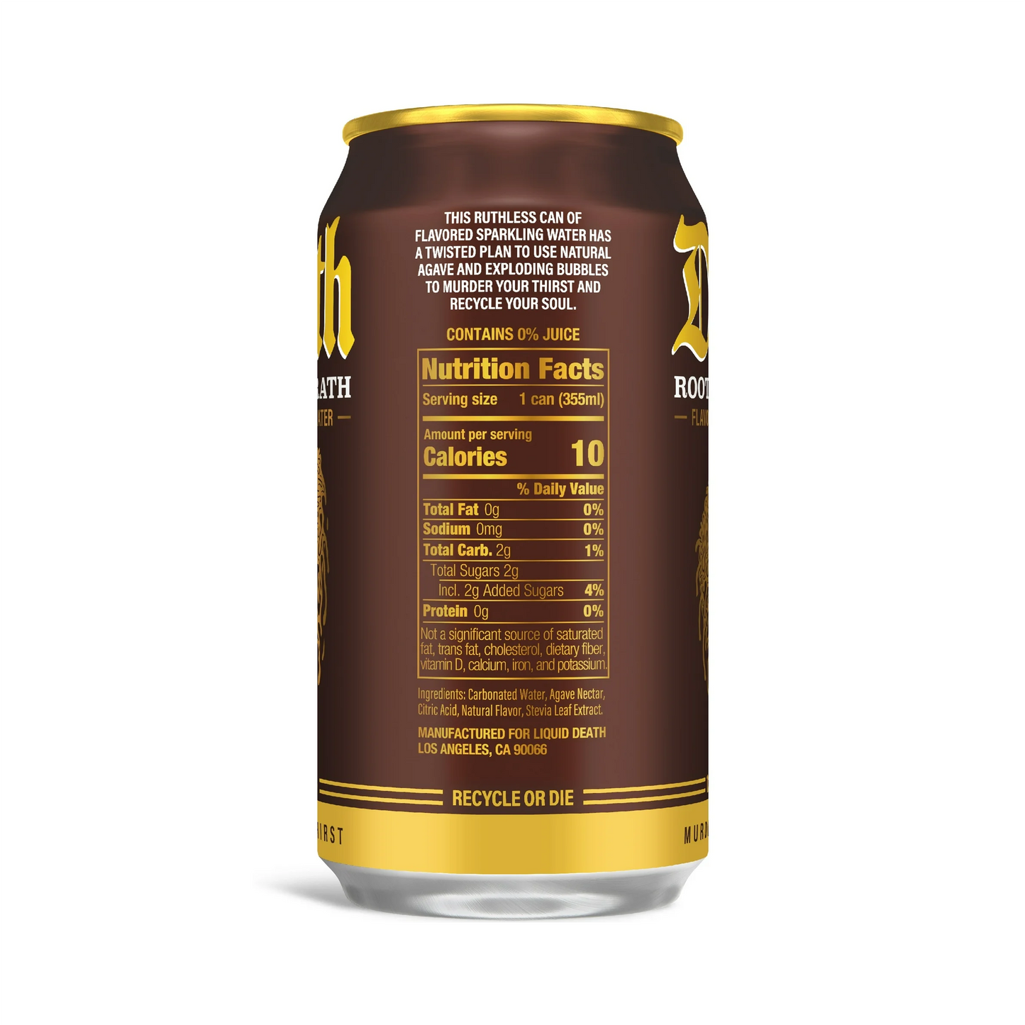 Liquid Death Rootbeer Wrath, Root Beer Flavored Sparkling Water – 355 mL