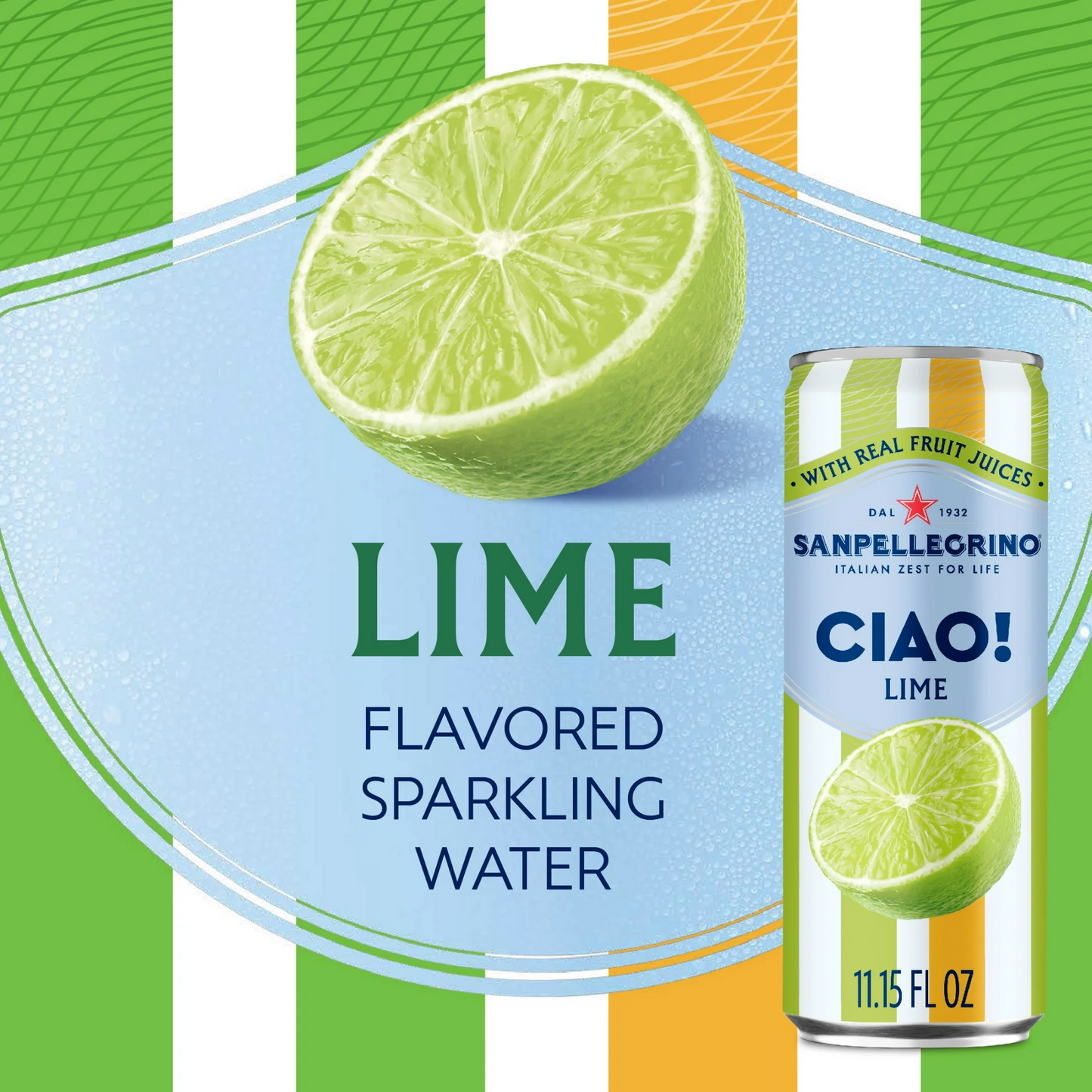 San Pellegrino CIAO Lime Flavored Sparkling Water – 330 mL