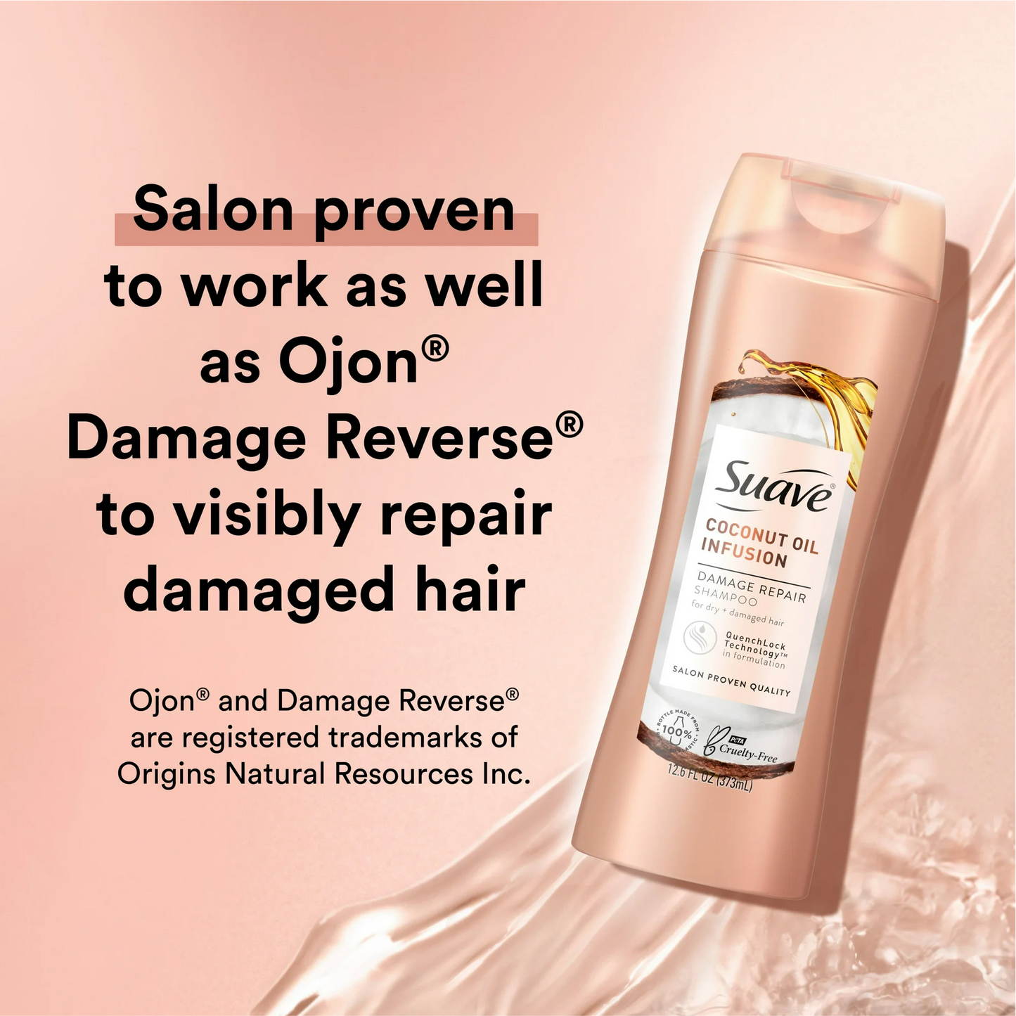 Suave Damage Repair Shampoo, Coconut Oil Infusion - 373 mL