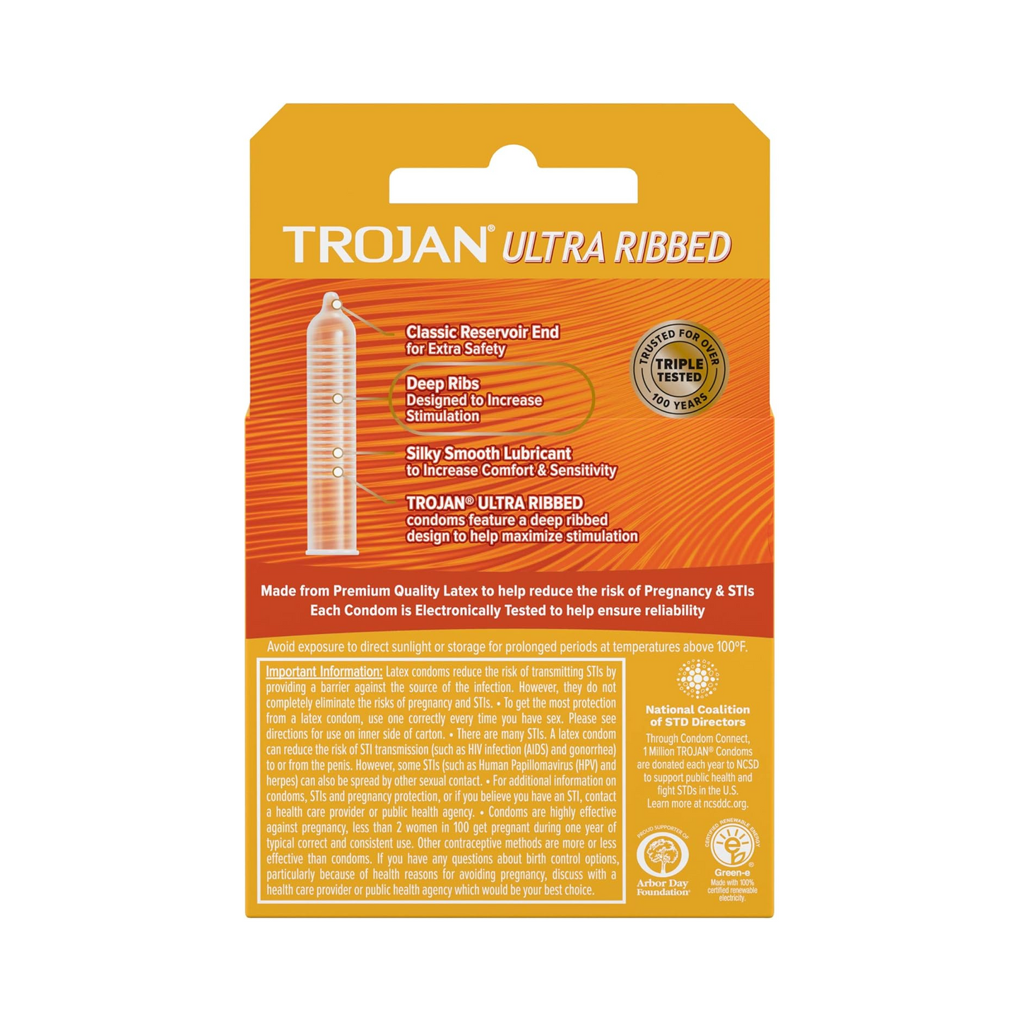 Trojan Stimulations Ultra Ribbed Lubricated Condoms – 3 ct