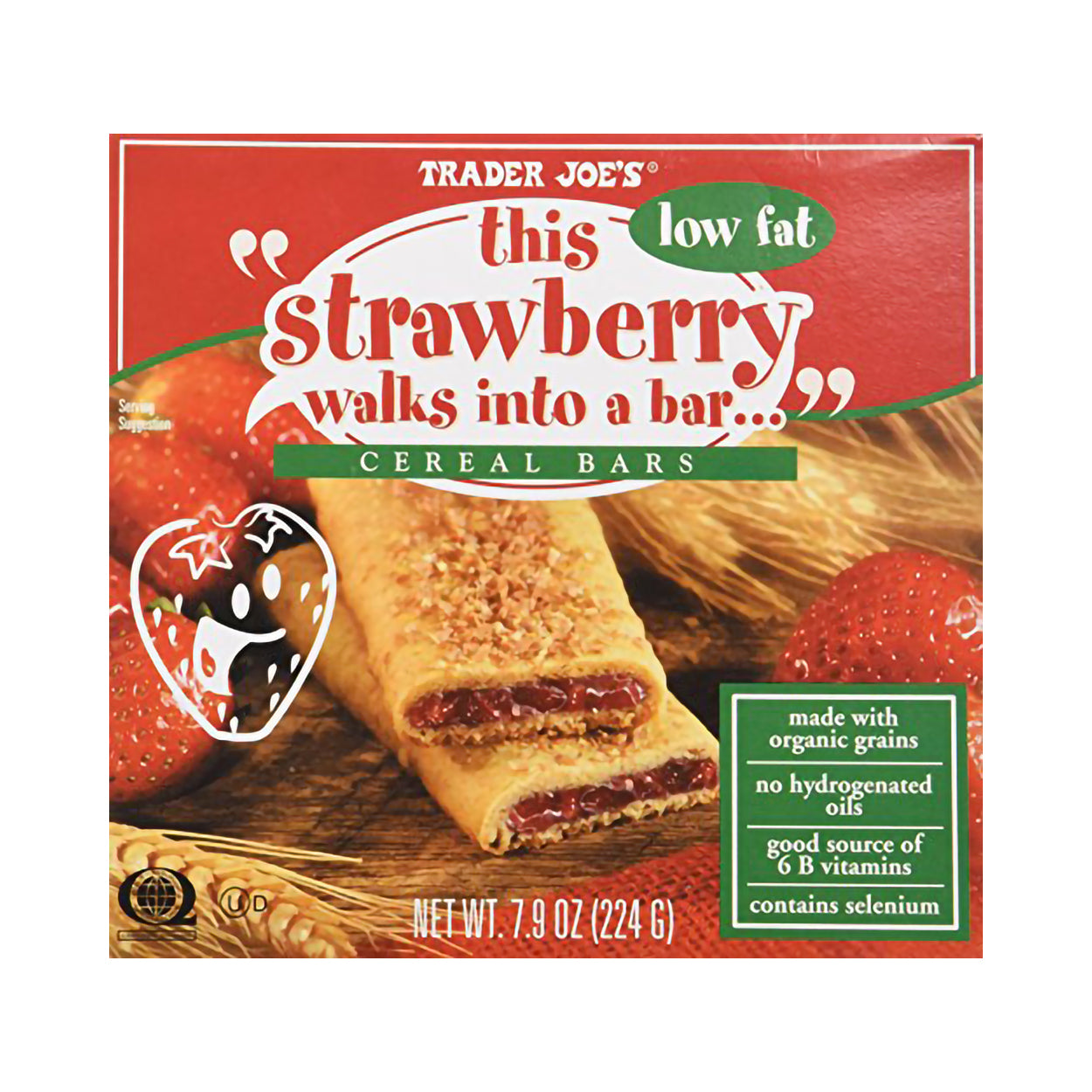 Trader Joe's Low Fat Strawberry Cereal Bars – 6 bars 37g