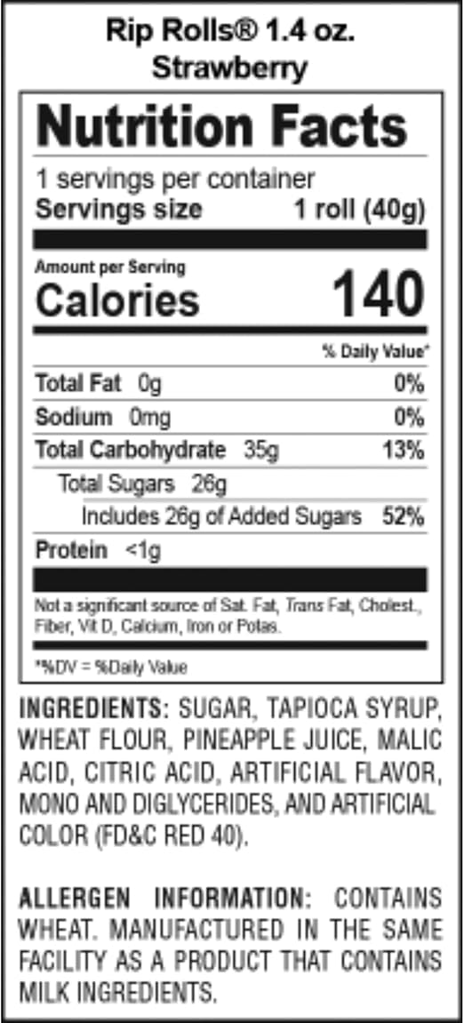 Rip Rolls 40" Strawberry Candies 40g