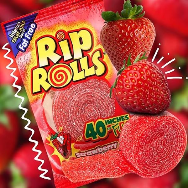 Rip Rolls 40" Strawberry Candies 40g
