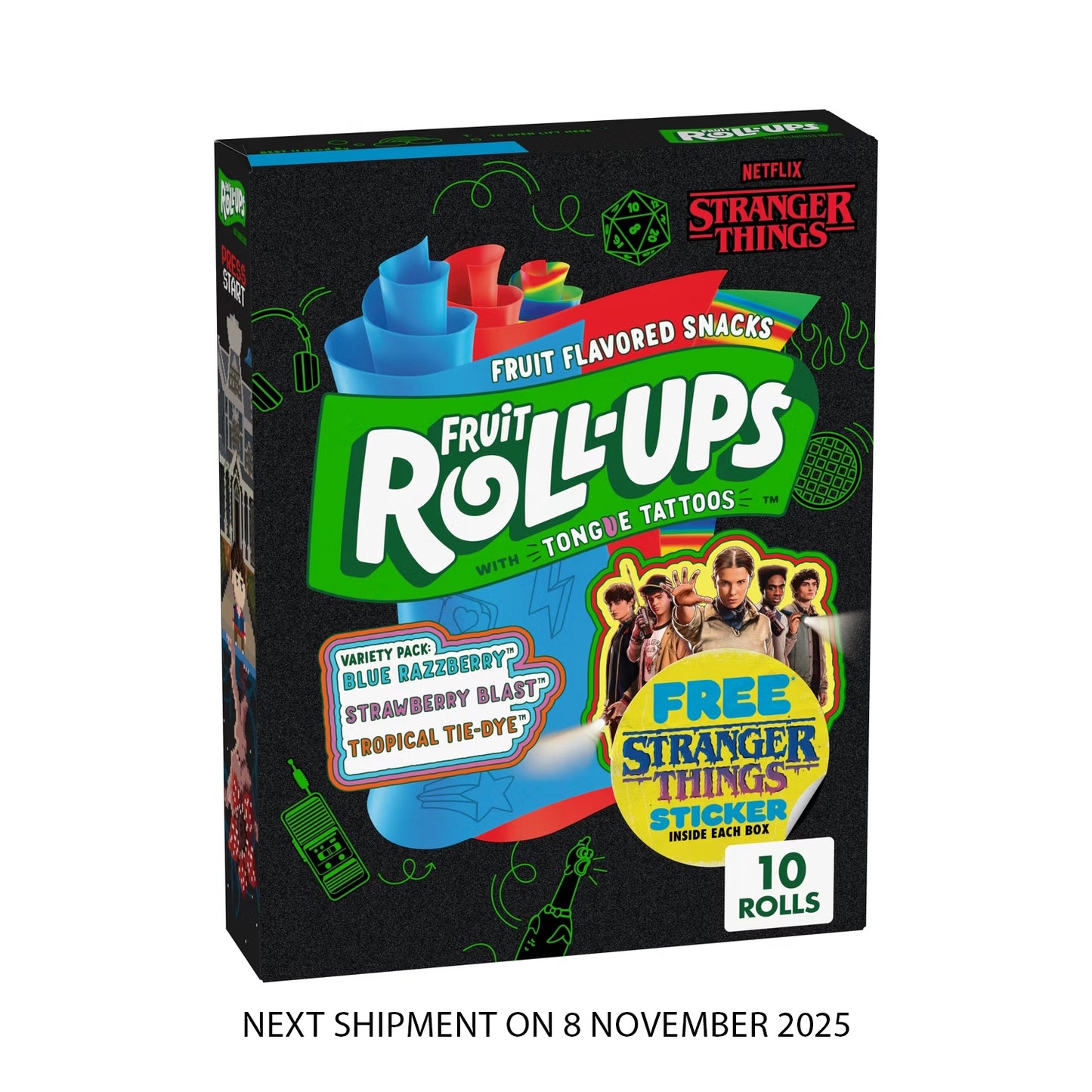 Betty Crocker Stranger Things Fruit Roll-Ups Variety Fruit Flavored Snacks – 14 g 10 rolls