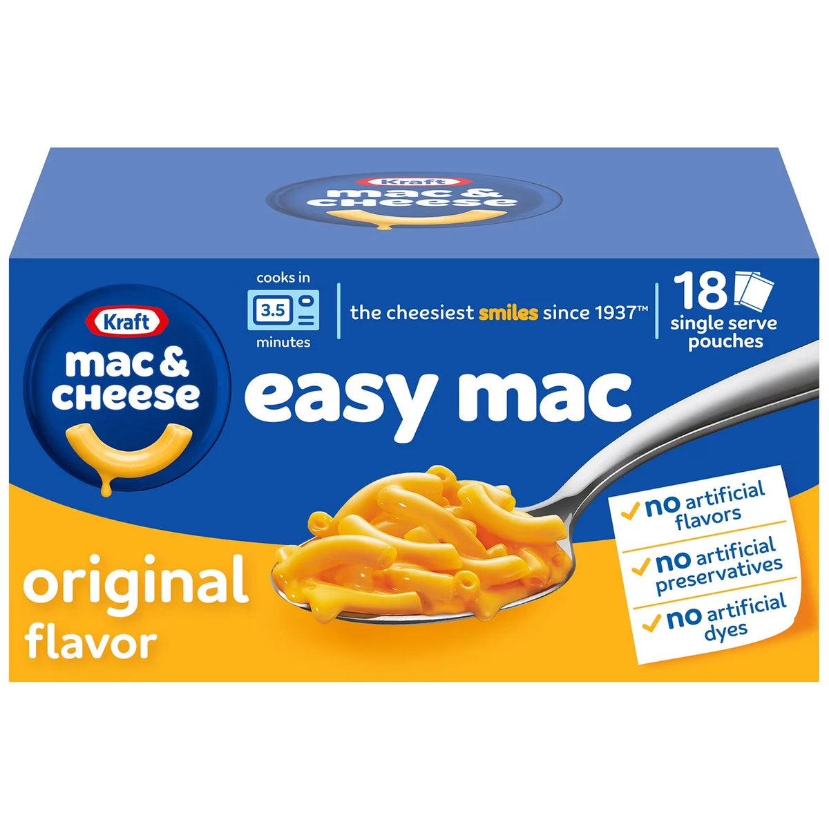 Kraft Easy Mac Single-Serve Pouches 18ct 1.09kg