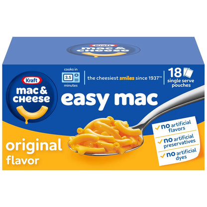 Kraft Easy Mac Single-Serve Pouches 18ct 1.09kg