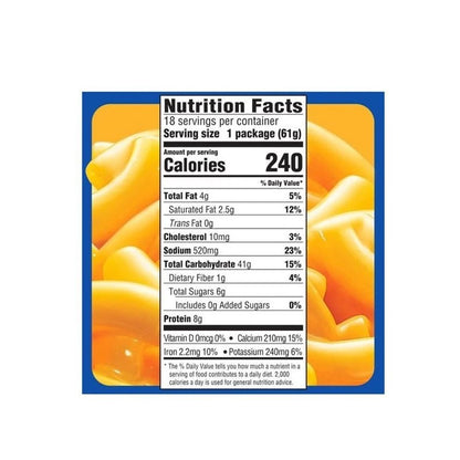 Kraft Easy Mac Single-Serve Pouches 18ct 1.09kg