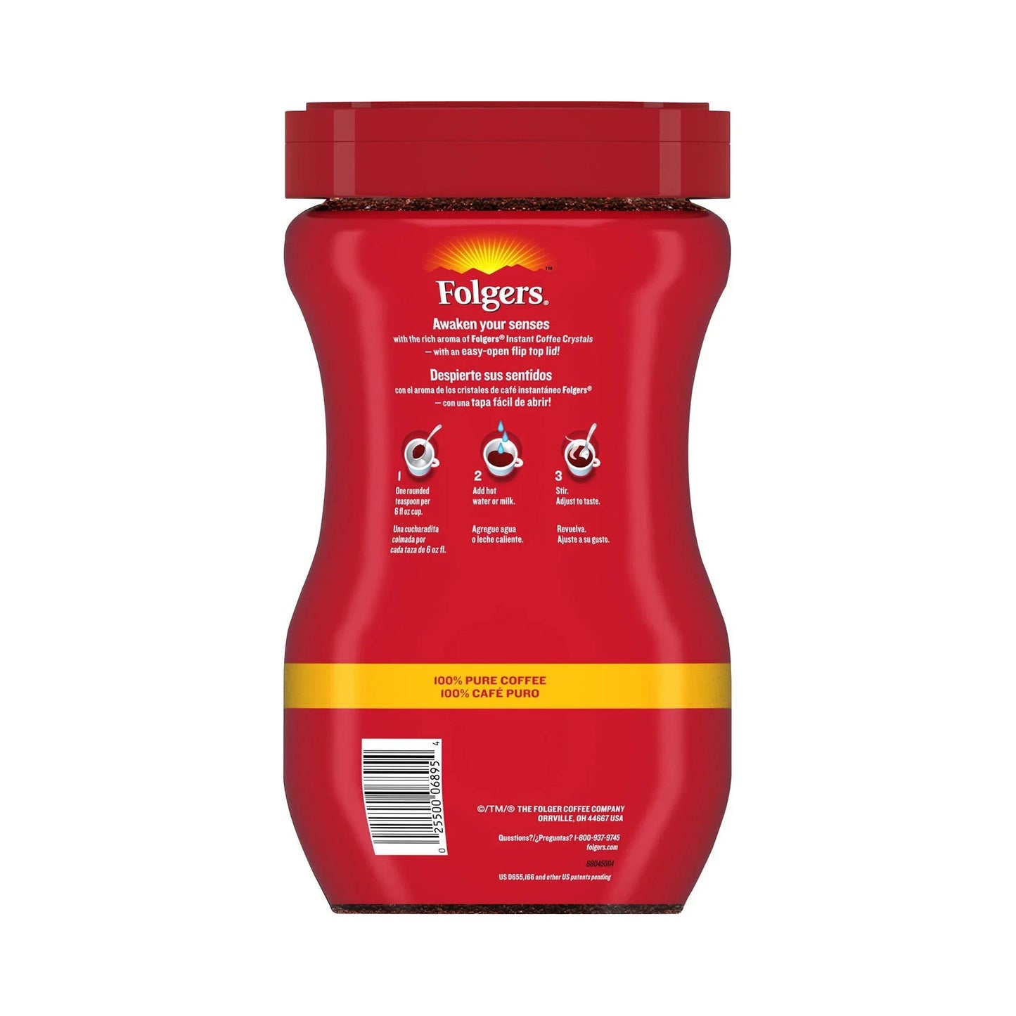 Folgers Instant Coffee Crystals Classic Medium Roast – 453g 16oz