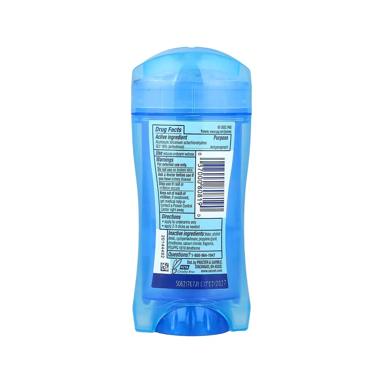 Secret Outlast Sweat & Odor 72hrs Clear Gel – 73 g 2.6 oz