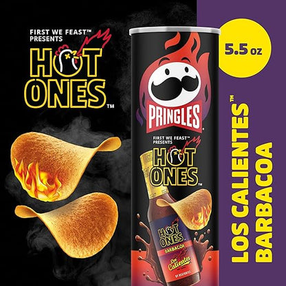 Pringles Hot Ones Barbacoa Potato Crisps 158g