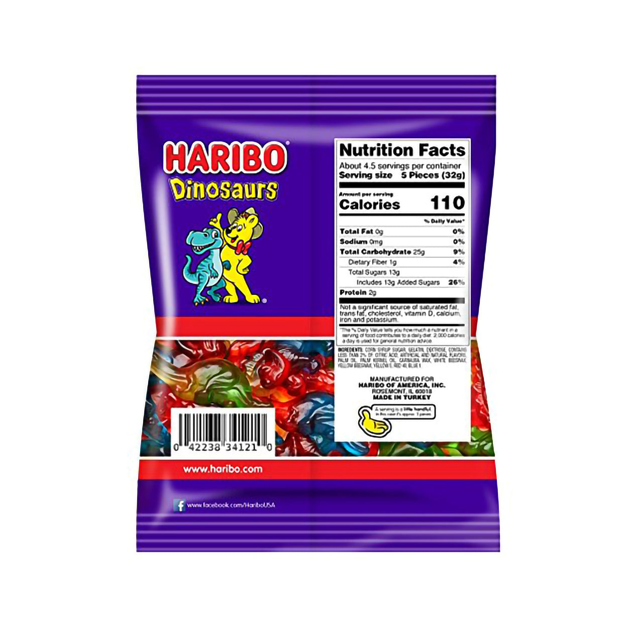 Haribo Dinosaurs Gummi Candy – 142g