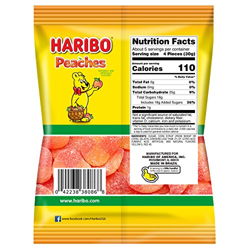 Haribo Peaches Gummi Candy 142g