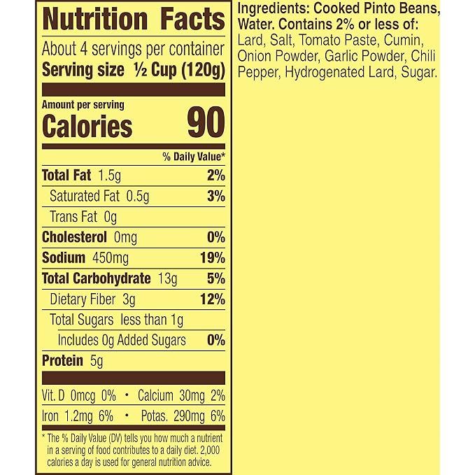 Old El Paso Traditional Refried Beans 453g(16oz)