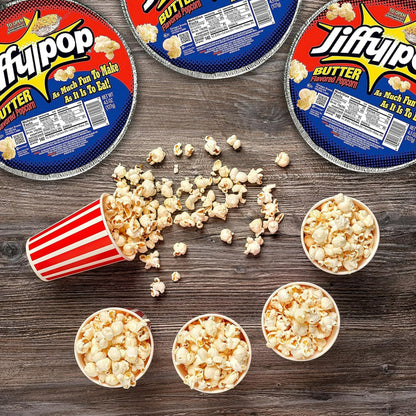 Jiffy Pop Butter flavored popcorn with pan – 127g