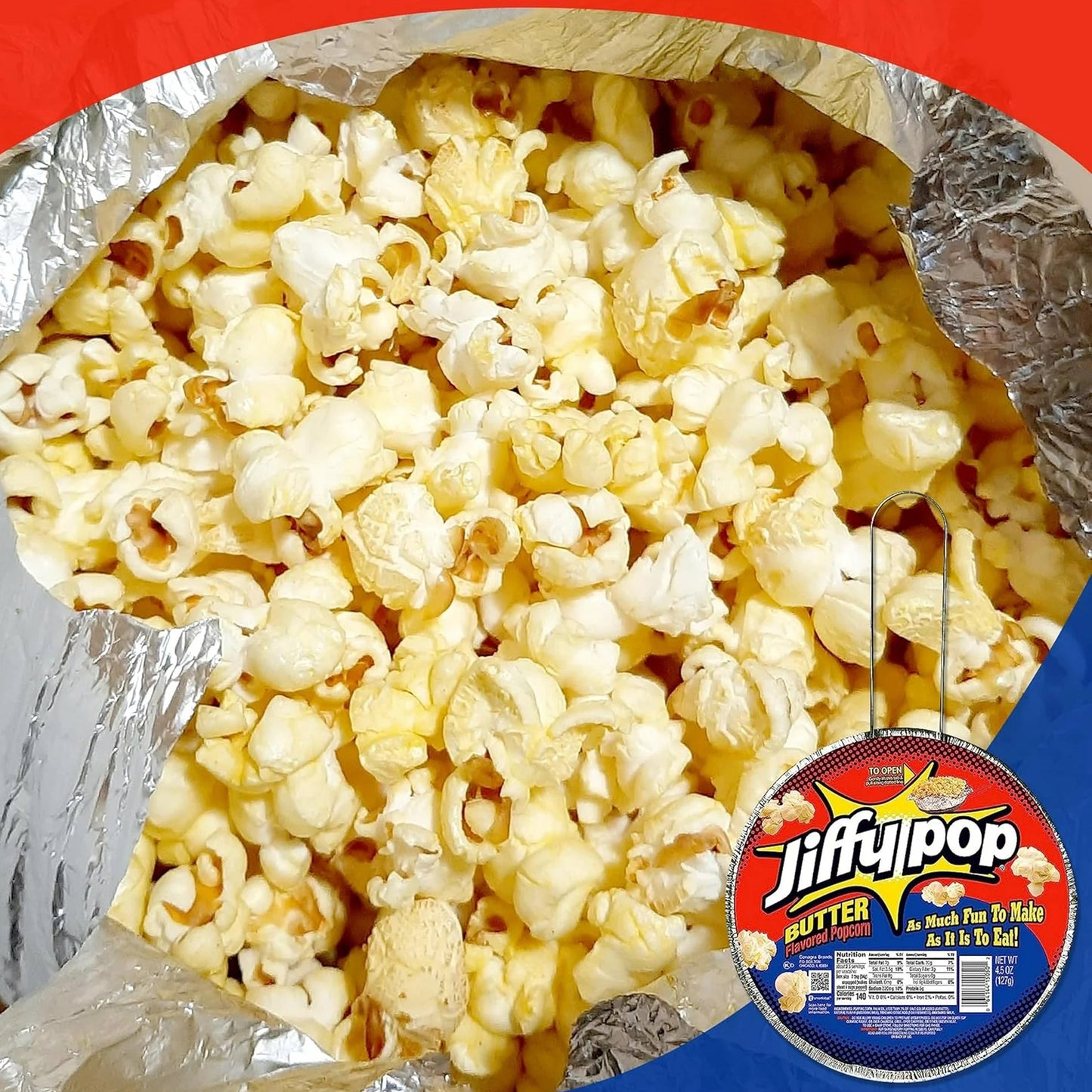 Jiffy Pop Butter flavored popcorn with pan – 127g