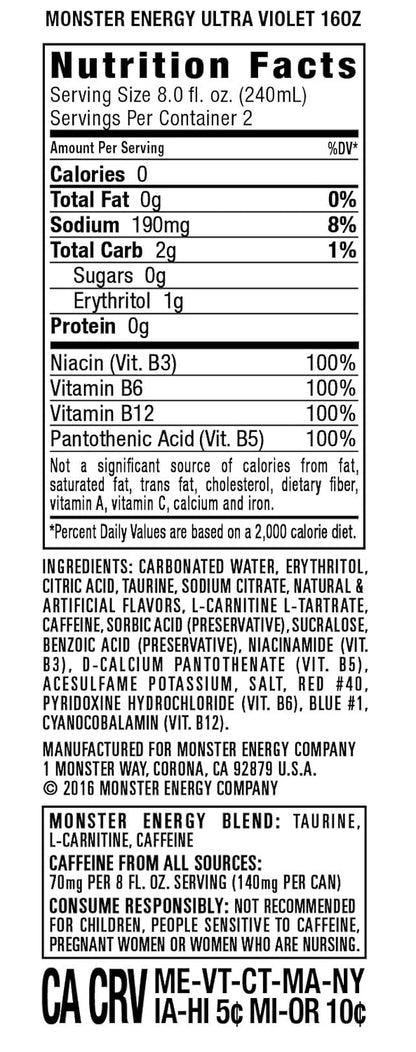 Monster Energy Drink Ultra Violet 473ml