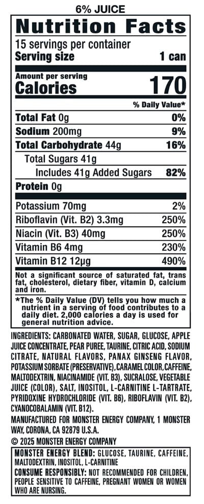Monster Energy Bad Apple + Juice Drink 473ml(16oz)