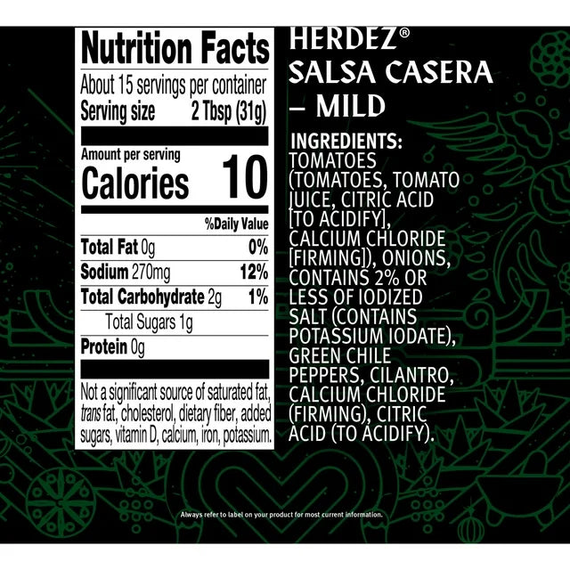Herdez Salsa Casera Mild 454g