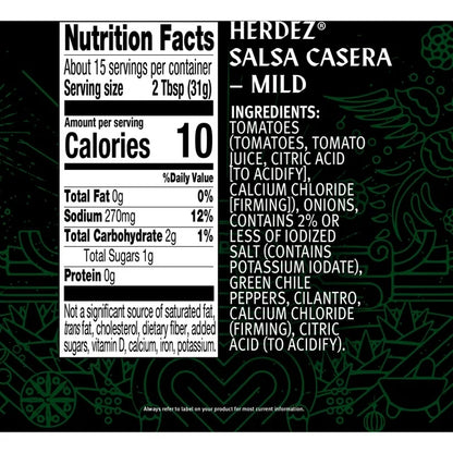 Herdez Salsa Casera Mild 454g