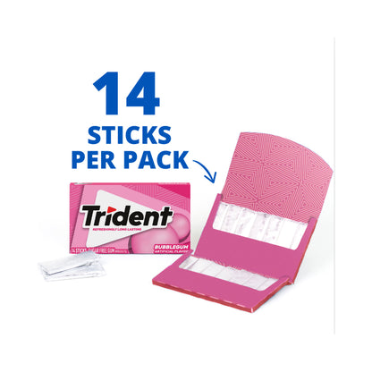 Trident Sugar Free Gum – Bubble Gum – 14piece