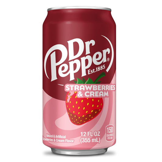 Dr Pepper Strawberries and Cream Soda 355ml (12fl oz)