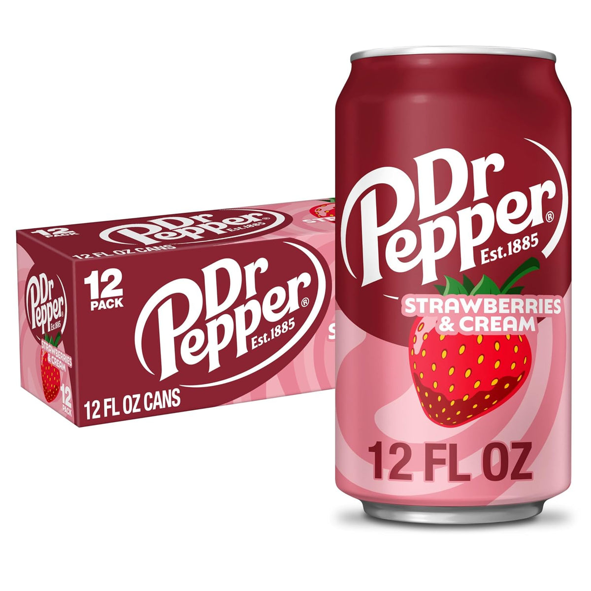 Dr Pepper Strawberries and Cream Soda 355ml (12fl oz)
