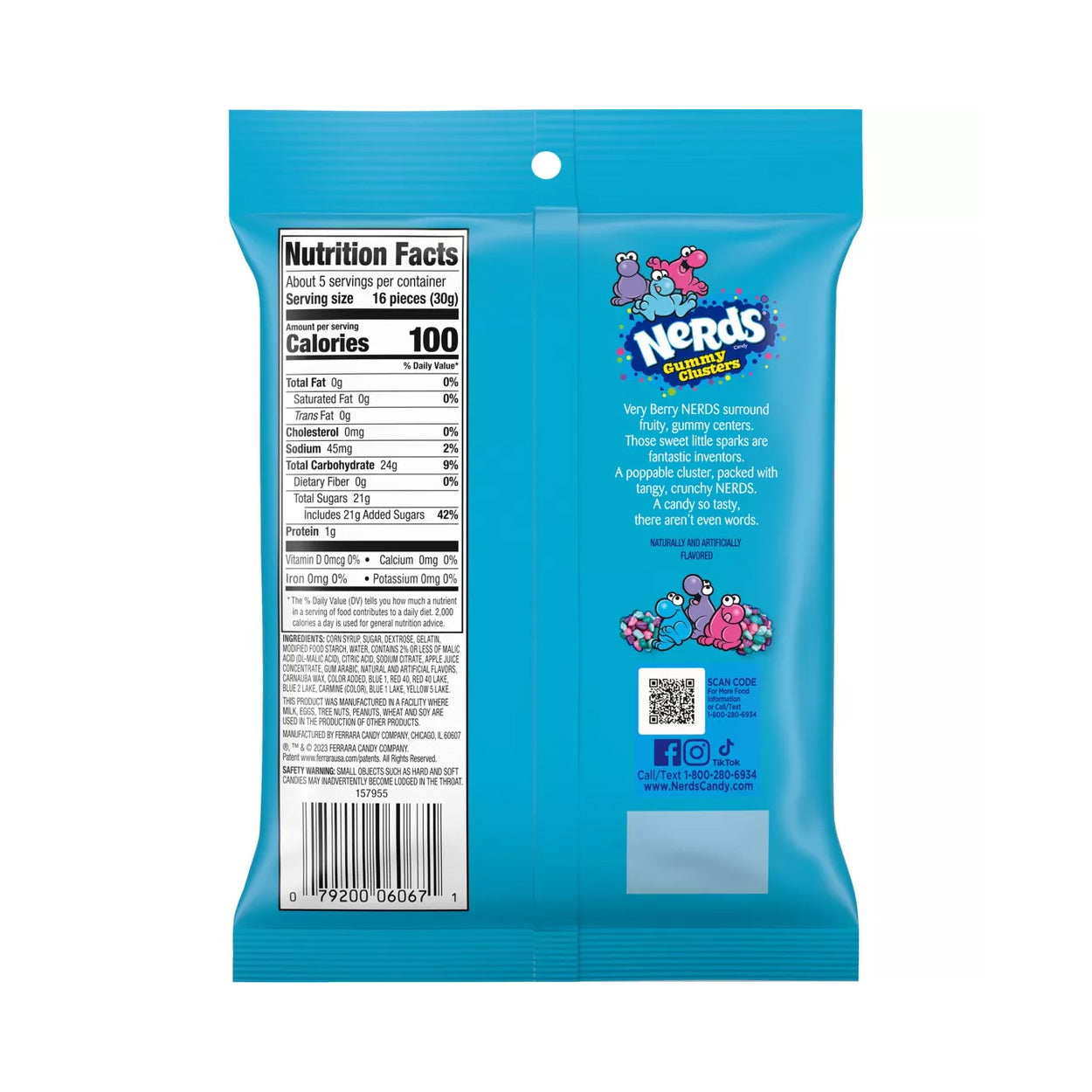 Nerds Candy Gummy Clusters Very Berry – 141g 5oz