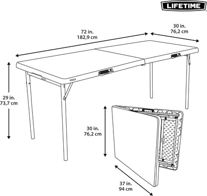 Lifetime 6ft folding table 30"W(3)