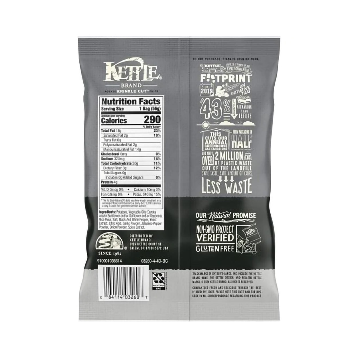 Kettle Potato Chip – Salt & Pepper – 56g