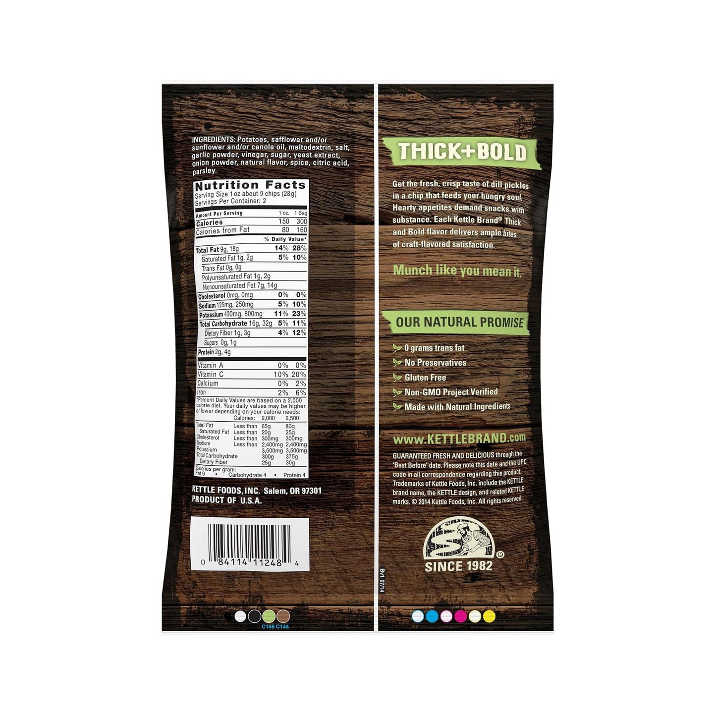 Kettle Potato Chip – Thick+Bold Dill Pickle – 56g